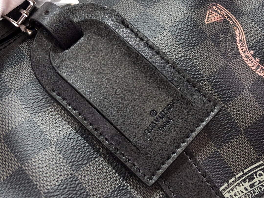 LV N45281 Louis Vuitton Keepall 50B Travel Bag Black - Default Title - View 5