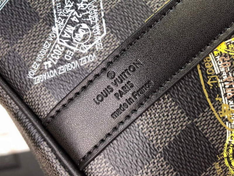 LV N45281 Louis Vuitton Keepall 50B Travel Bag Black - Default Title - View 7
