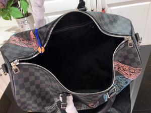 LV N45281 Louis Vuitton Keepall 50B Travel Bag Black - Default Title - View 8