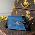 LV N50026 Louis Vuitton Studio Messenger Damier Graphite Blue N50013 Bag - Voguebags