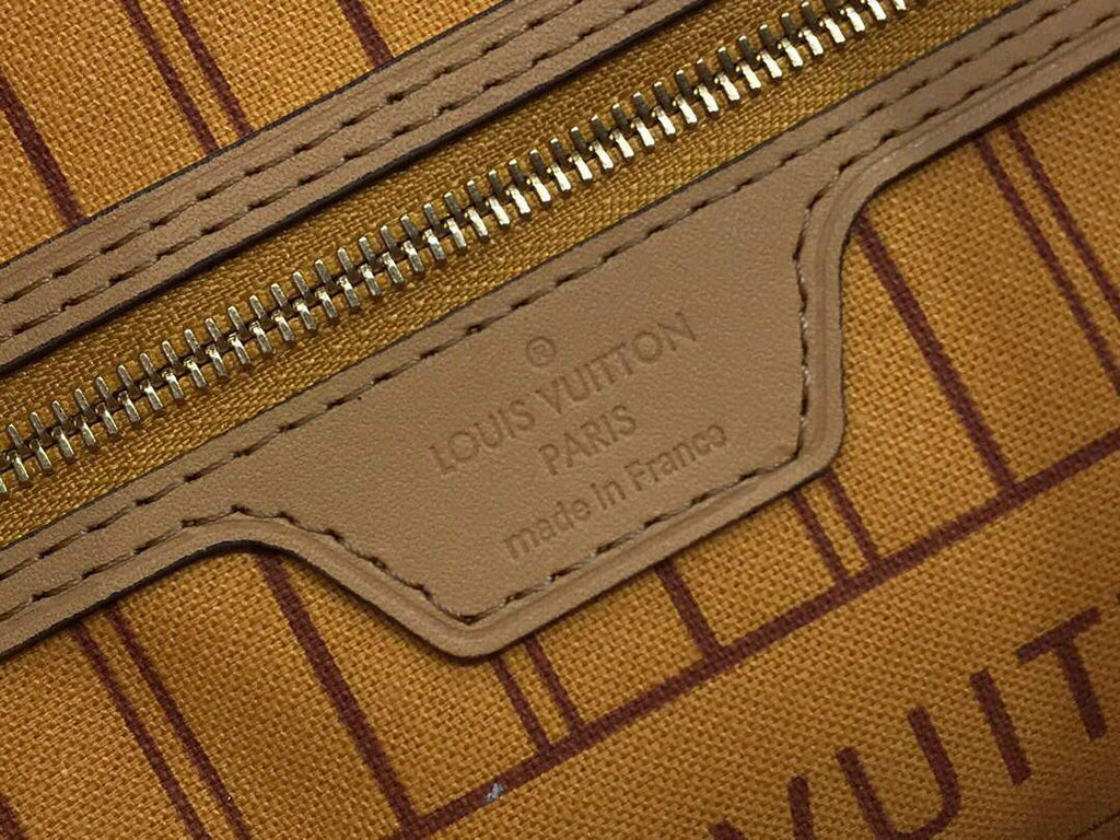 LV N50047 Louis Vuitton Neverfull MM Damier Azur Canvas Bag Pink