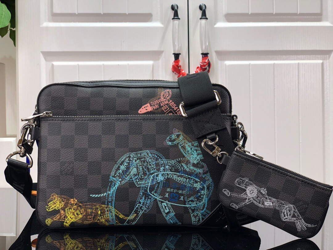 LV N58040 Louis Vuitton Trio Messenger Bag Black - Default Title - View 1