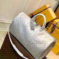 LV N58041 Louis Vuitton Keepall 50B Bandoulière Bag Silver - Default Title - View 1