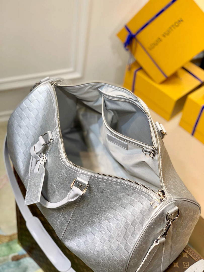 LV N58041 Louis Vuitton Keepall 50B Bandoulière Bag Silver - Default Title - View 8