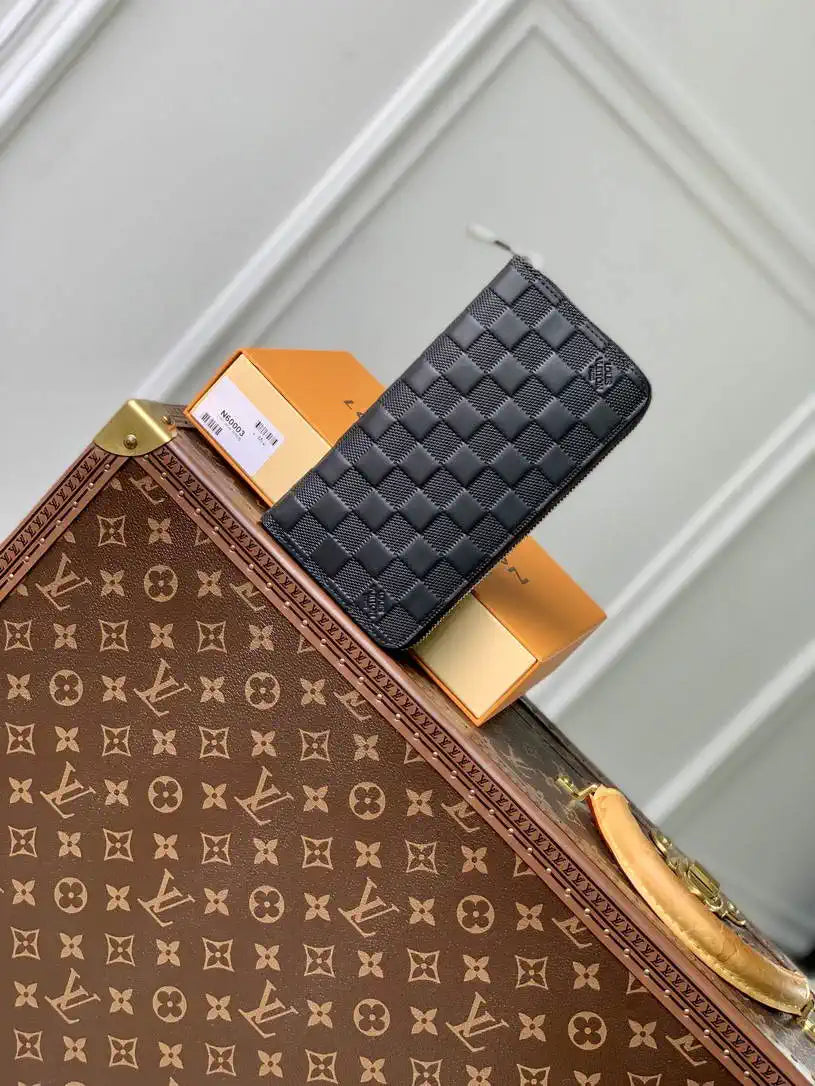 LV N60003 Louis Vuitton Zippy Wallet Damier Black