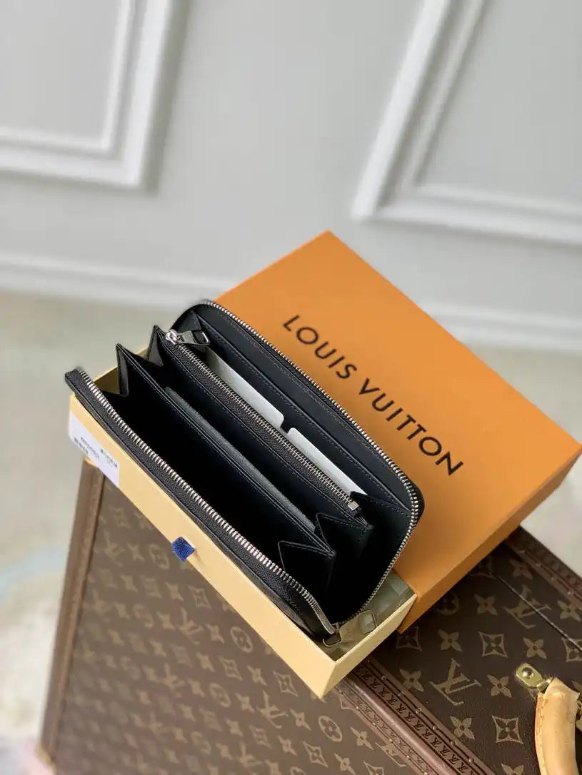 LV N60003 Louis Vuitton Zippy Wallet Damier Black