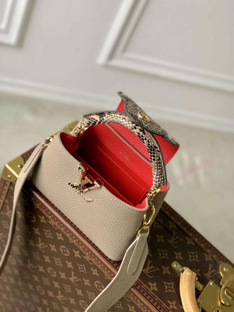 LV N80741 Louis Vuitton Capucines Mini Handbag Light coffee
