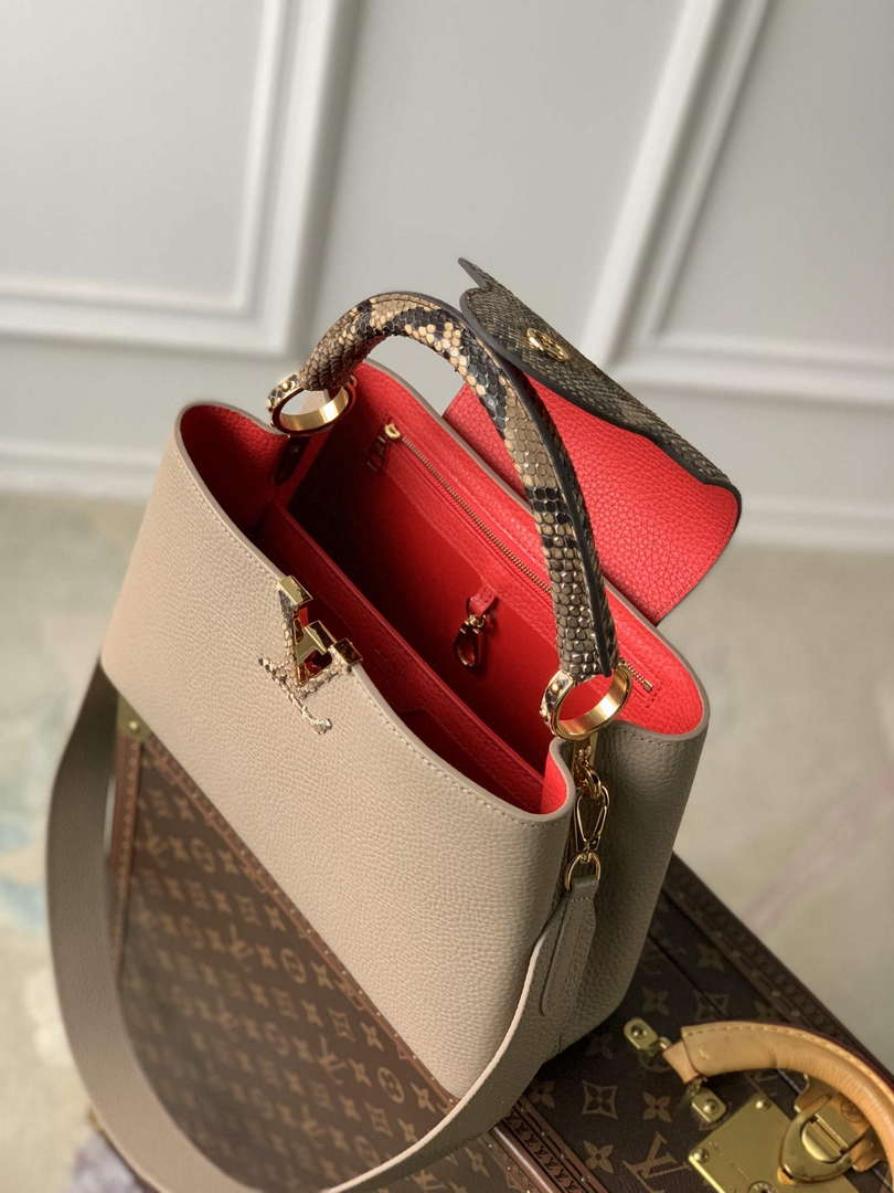LV N80741 Louis Vuitton Capucines MM Handbag Light coffee - Default Title - View 8