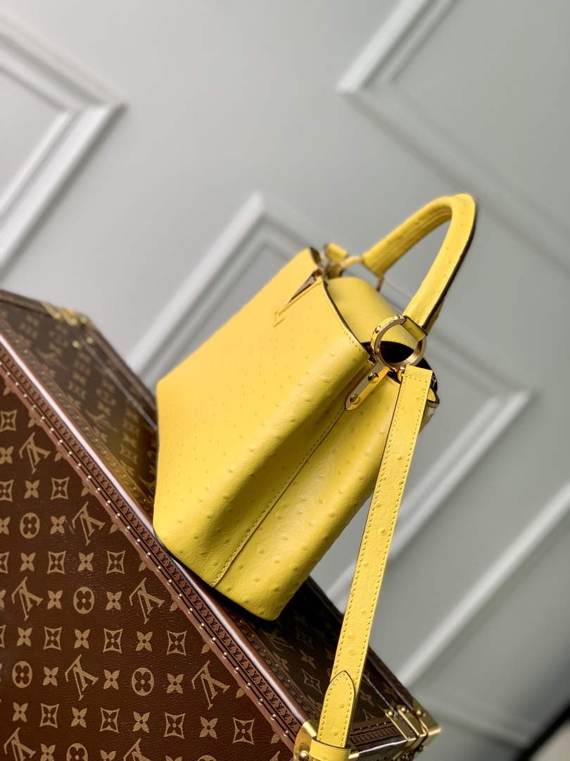 LV N81196 Louis Vuitton Capucines MM Handbag Yellow - Default Title - View 3