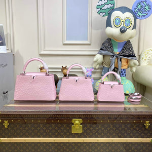 LV N81279 Louis Vuitton Capucines Mini Handbag Rose Calypso - Default Title - View 1