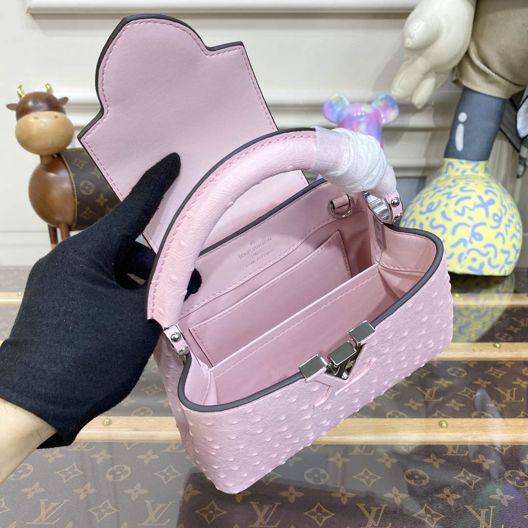 LV N81279 Louis Vuitton Capucines Mini Handbag Rose Calypso - Default Title - View 10