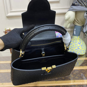 LV N81279 Louis Vuitton Capucines MM Handbag Black - Default Title - View 9