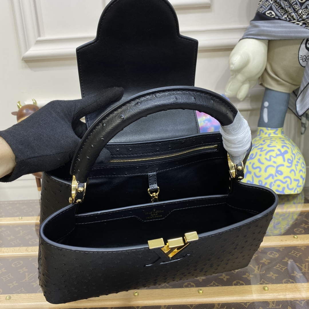 LV N81279 Louis Vuitton Capucines MM Handbag Black