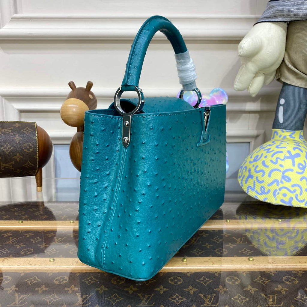 LV N81279 Louis Vuitton Capucines MM Handbag Lake blue