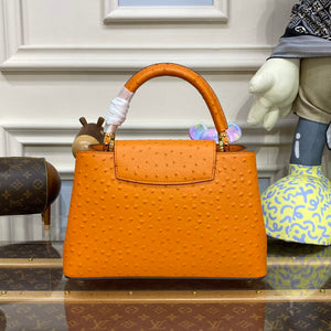 LV N81279 Louis Vuitton Capucines MM Handbag Orange - Default Title - View 2