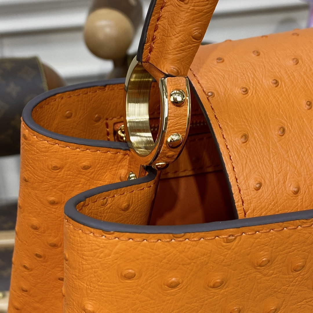 LV N81279 Louis Vuitton Capucines MM Handbag Orange - Default Title - View 6