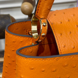 LV N81279 Louis Vuitton Capucines MM Handbag Orange - Default Title - View 6