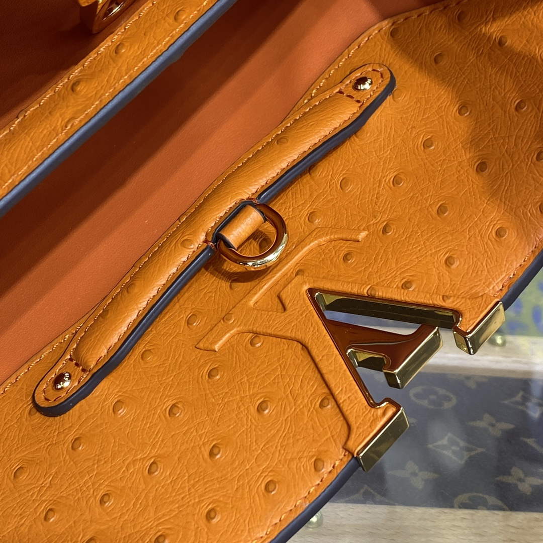 LV N81279 Louis Vuitton Capucines MM Handbag Orange - Default Title - View 7