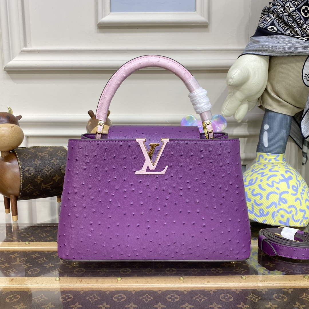 LV N81279 Louis Vuitton Capucines MM Handbag Purple - Default Title - View 1
