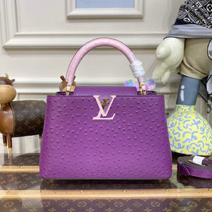 LV N81279 Louis Vuitton Capucines MM Handbag Purple - Default Title - View 1