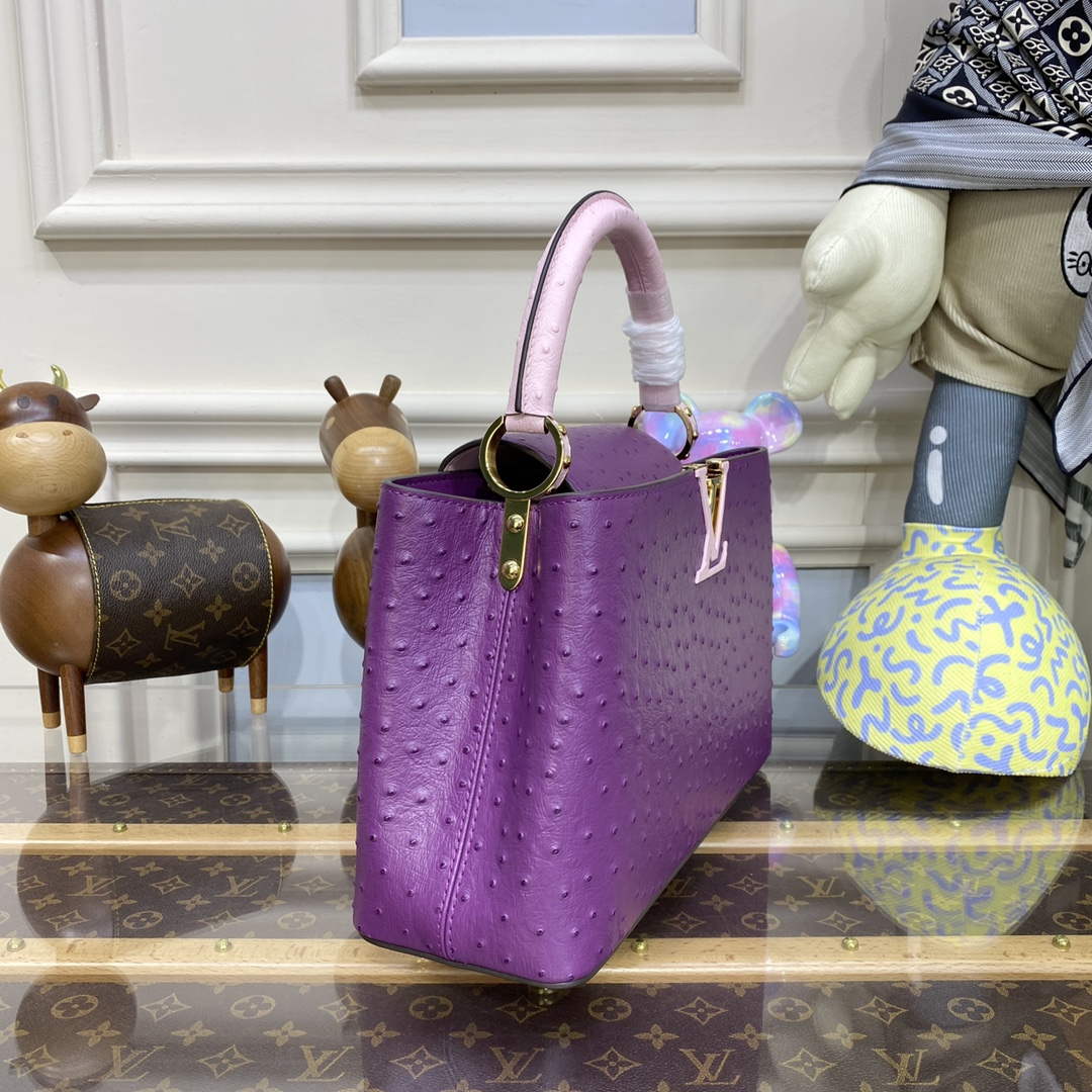 LV N81279 Louis Vuitton Capucines MM Handbag Purple - Default Title - View 3