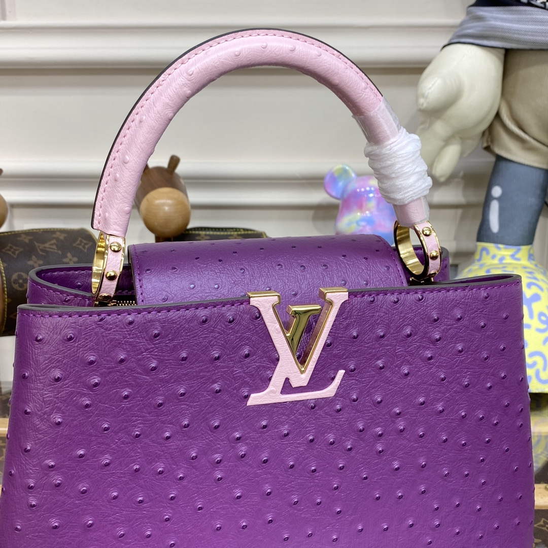LV N81279 Louis Vuitton Capucines MM Handbag Purple - Default Title - View 5