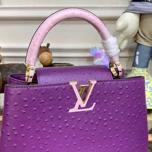 LV N81279 Louis Vuitton Capucines MM Handbag Purple - Default Title - View 5