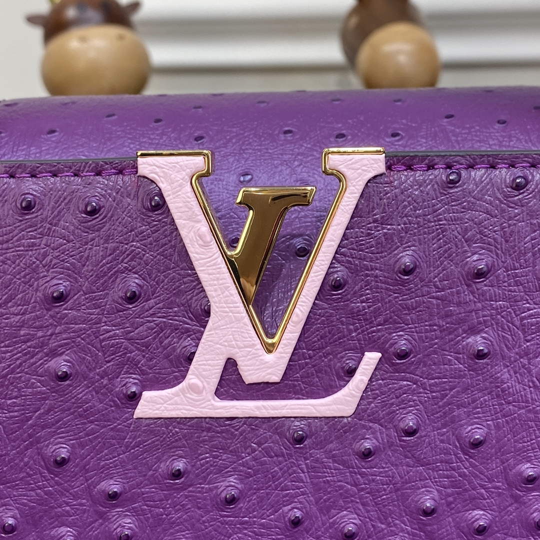 LV N81279 Louis Vuitton Capucines MM Handbag Purple - Default Title - View 6
