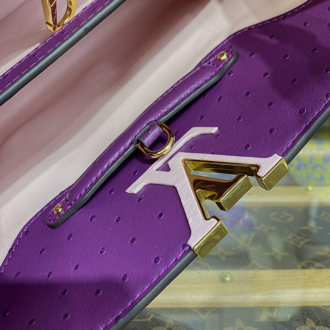 LV N81279 Louis Vuitton Capucines MM Handbag Purple - Default Title - View 7