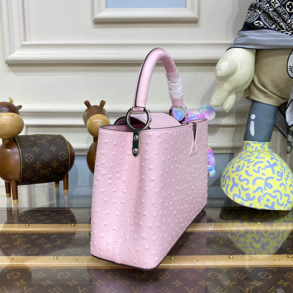 LV N81279 Louis Vuitton Capucines MM Handbag Rose Calypso
