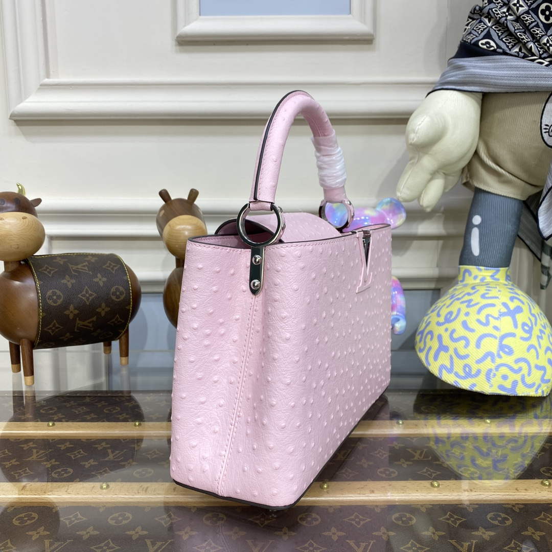 LV N81279 Louis Vuitton Capucines MM Handbag Rose Calypso - Default Title - View 3