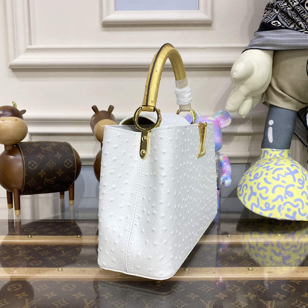 LV N81279 Louis Vuitton Capucines MM Handbag White - Default Title - View 3