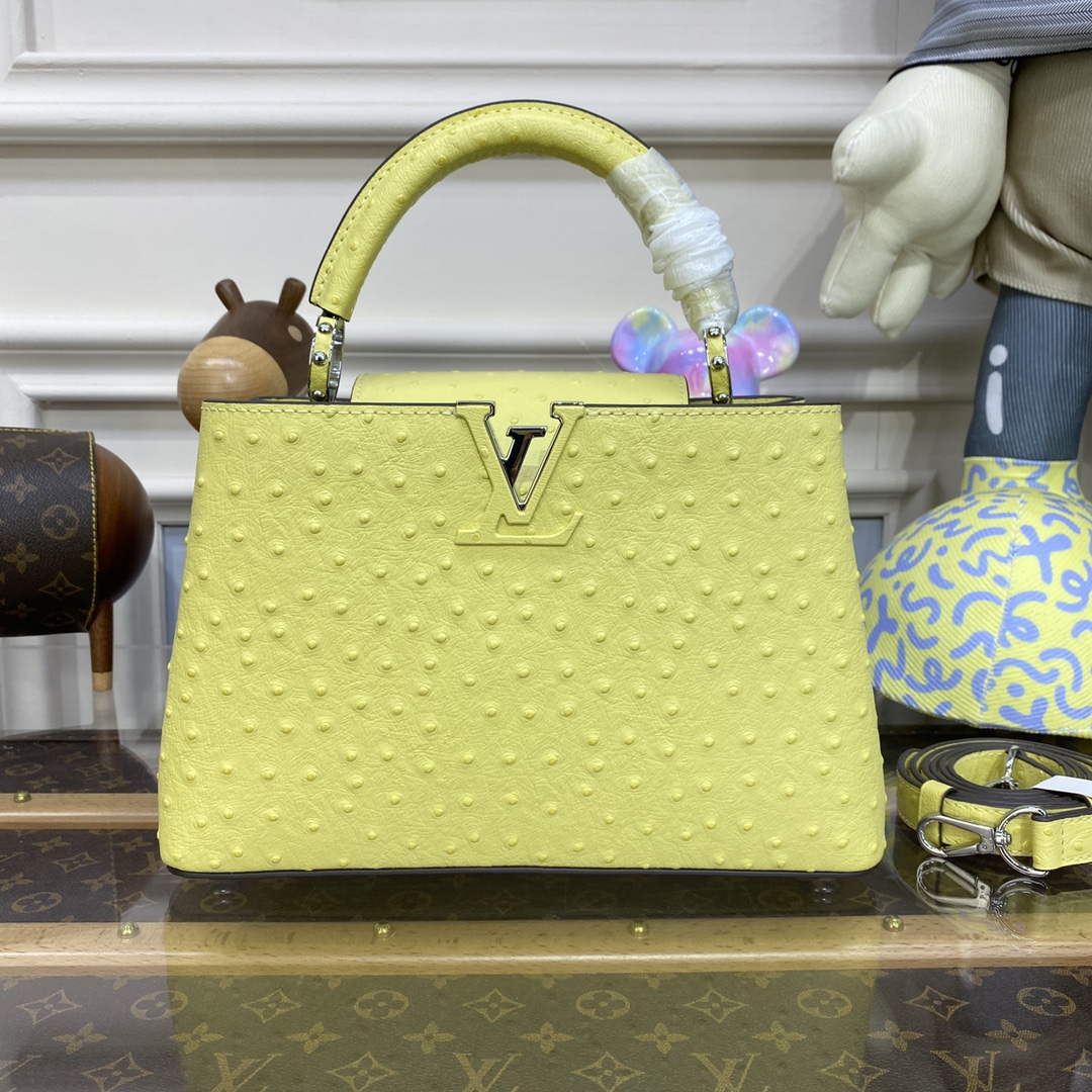 LV N81523 Louis Vuitton Capucines BB Handbag lemon yellow - Default Title - View 1