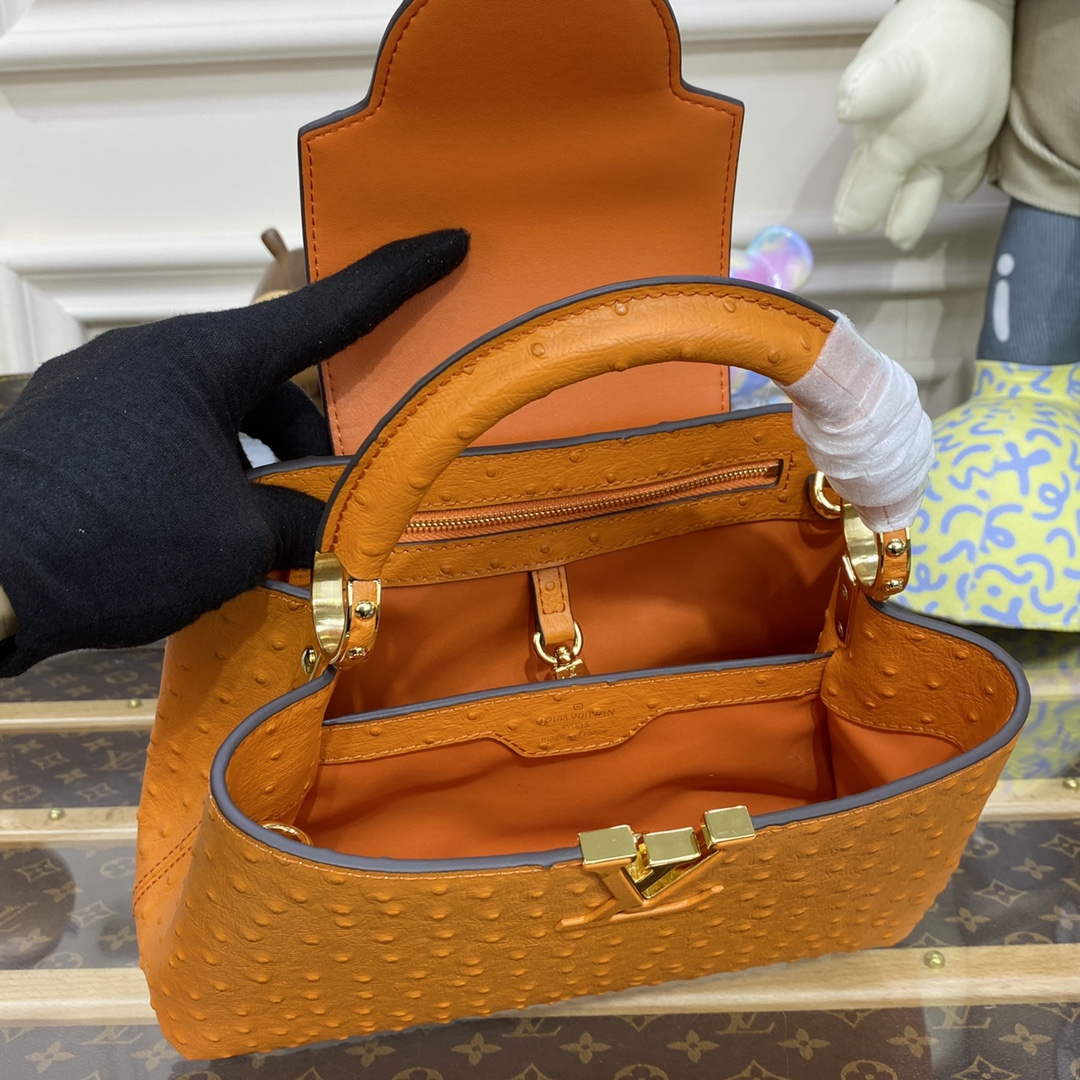 LV N81523 Louis Vuitton Capucines BB Handbag Orange - Default Title - View 9