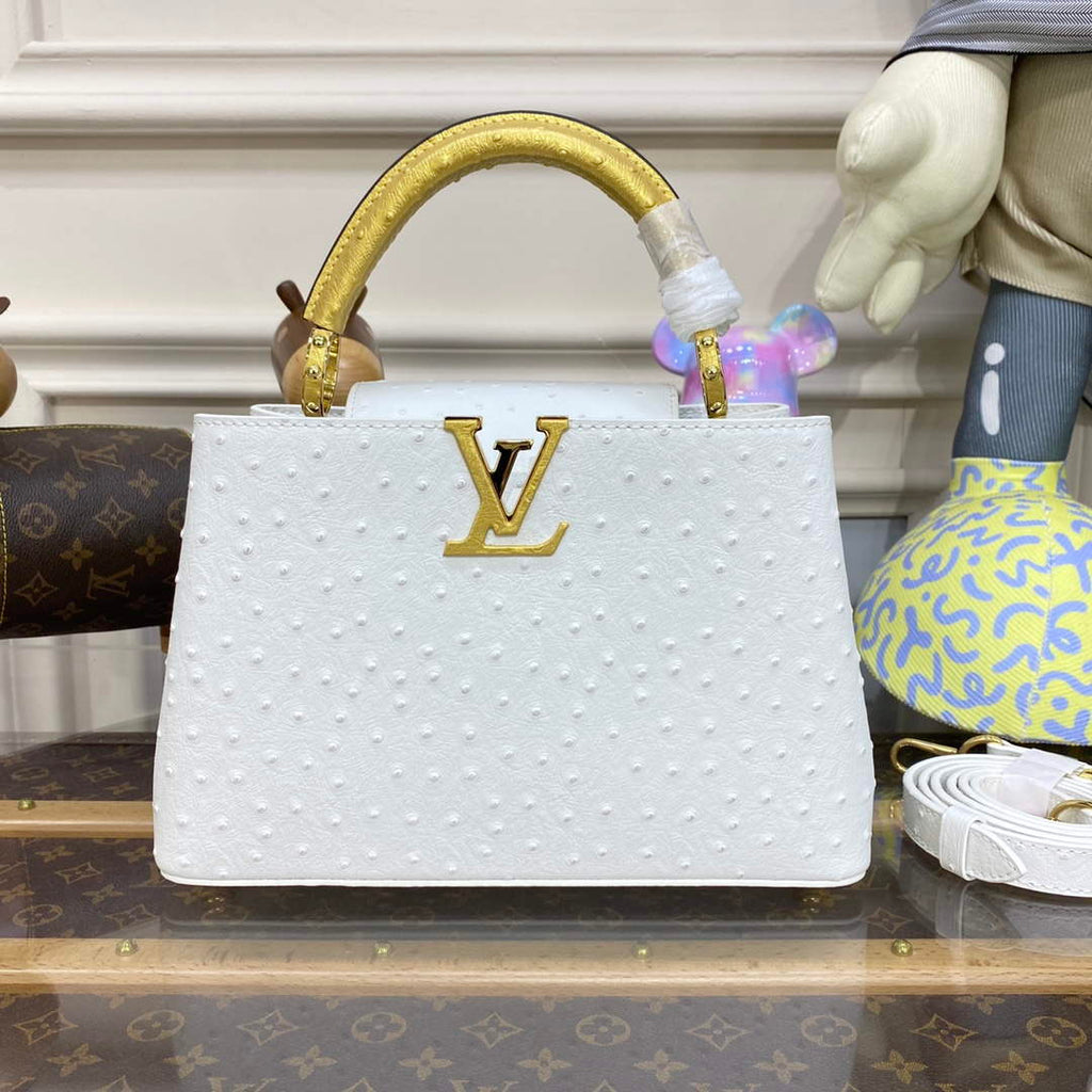 LV N81523 Louis Vuitton Capucines BB Handbag White