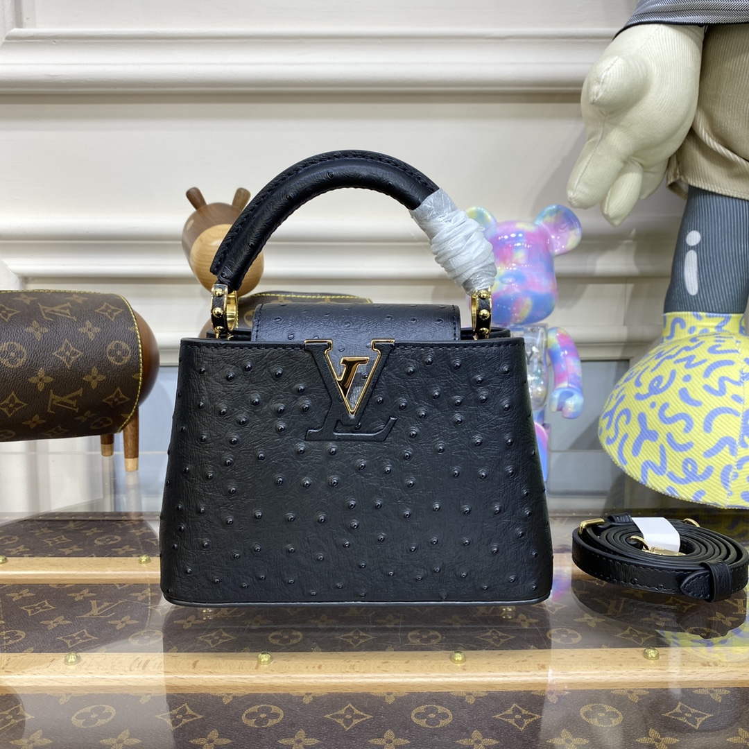 LV N81523 Louis Vuitton Capucines Mini Handbag Black - Default Title - View 1