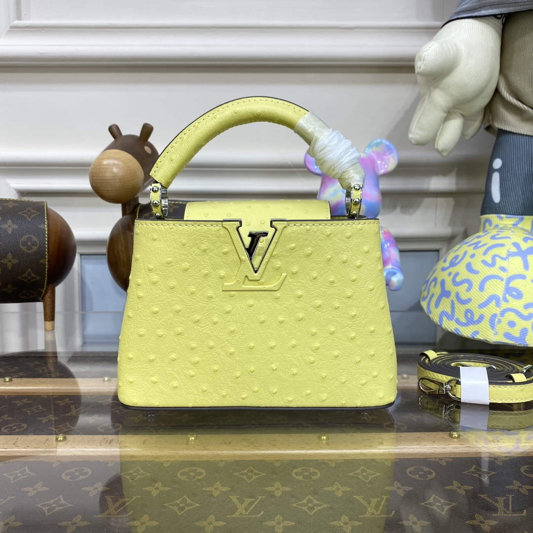 LV N81523 Louis Vuitton Capucines Mini Handbag lemon yellow - Default Title - View 1