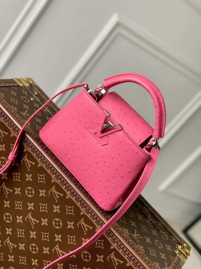 LV N81523 Louis Vuitton Capucines Mini Handbag Plum - Default Title - View 1