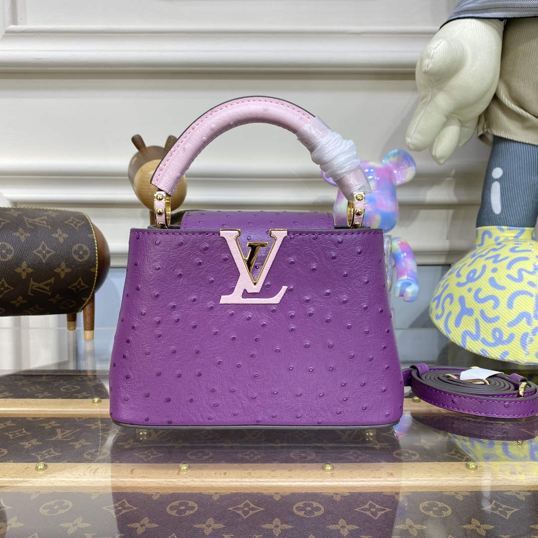 LV N81523 Louis Vuitton Capucines Mini Handbag Purple - Default Title - View 1