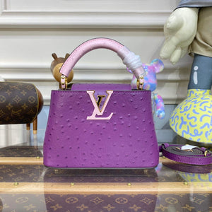 LV N81523 Louis Vuitton Capucines Mini Handbag Purple - Default Title - View 1