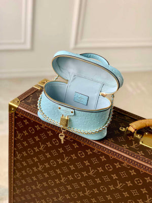 LV N85806 Louis Vuitton Vanity Chain Pouch Ostrich leather Bag Blue Glaze - Default Title - View 9
