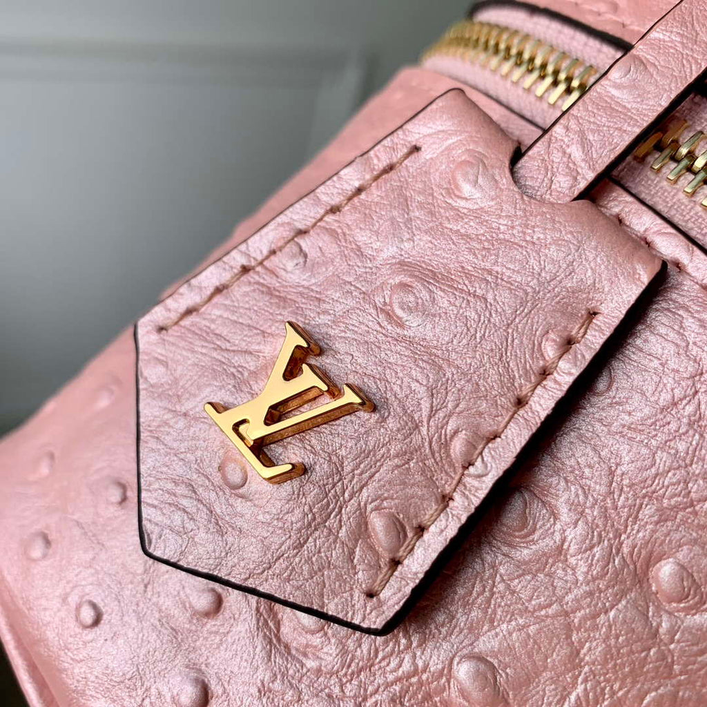 LV N85820 Louis Vuitton Vanity Chain Pouch Ostrich leather Bag Pink Glaze