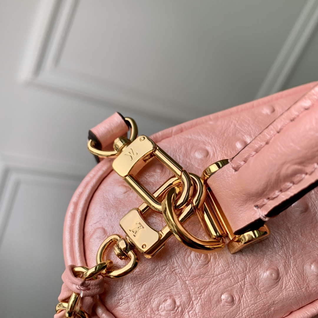 LV N85820 Louis Vuitton Vanity Chain Pouch Ostrich leather Bag Pink Glaze