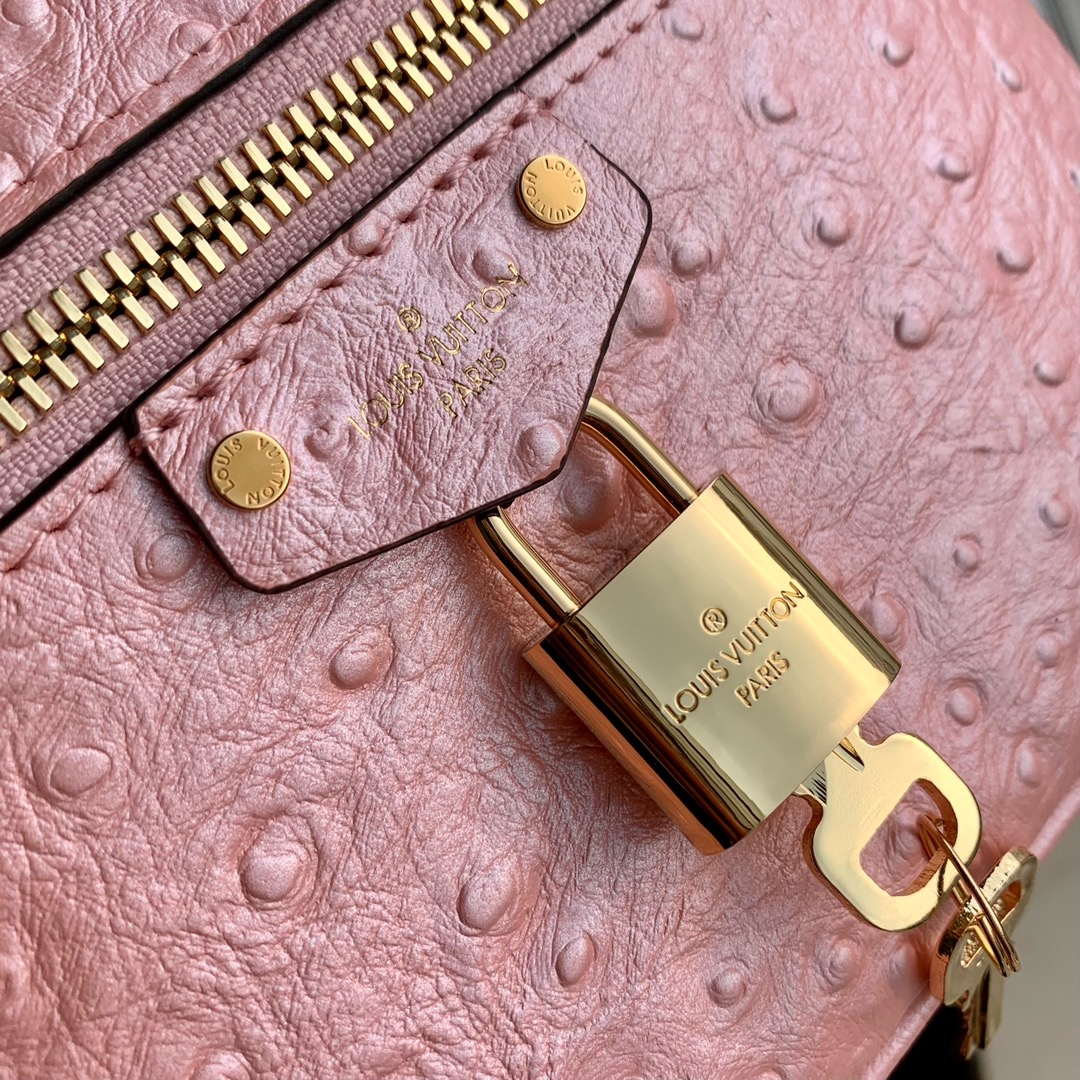 LV N85820 Louis Vuitton Vanity Chain Pouch Ostrich leather Bag Pink Glaze