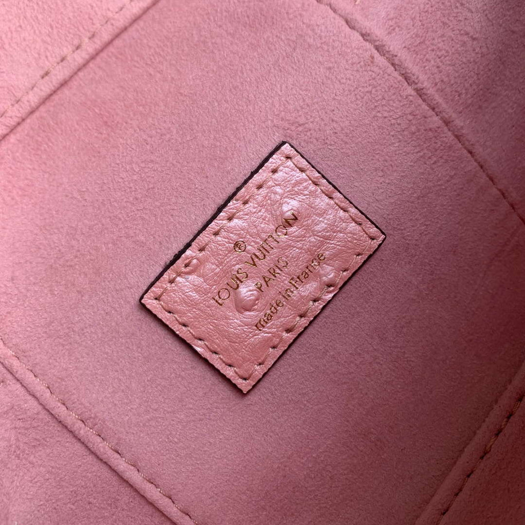 LV N85820 Louis Vuitton Vanity Chain Pouch Ostrich leather Bag Pink Glaze