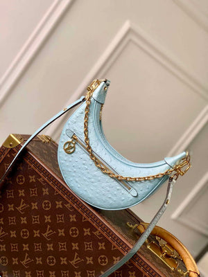 LV N85900 Louis Vuitton Loop Pm Ostrich leather Bag Blue Glaze - Default Title - View 1