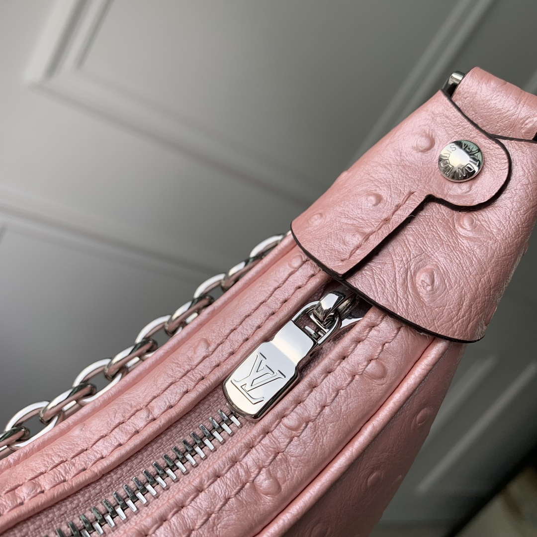 LV N85900 Louis Vuitton Loop Pm Ostrich leather Bag Pink Glaze - Default Title - View 7