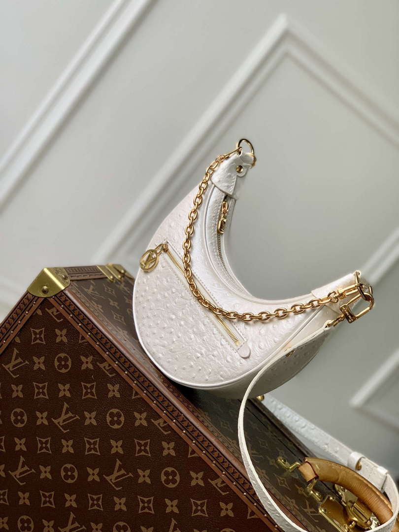 LV N85900 Louis Vuitton Loop Pm Ostrich leather Bag White Pearl - Default Title - View 2