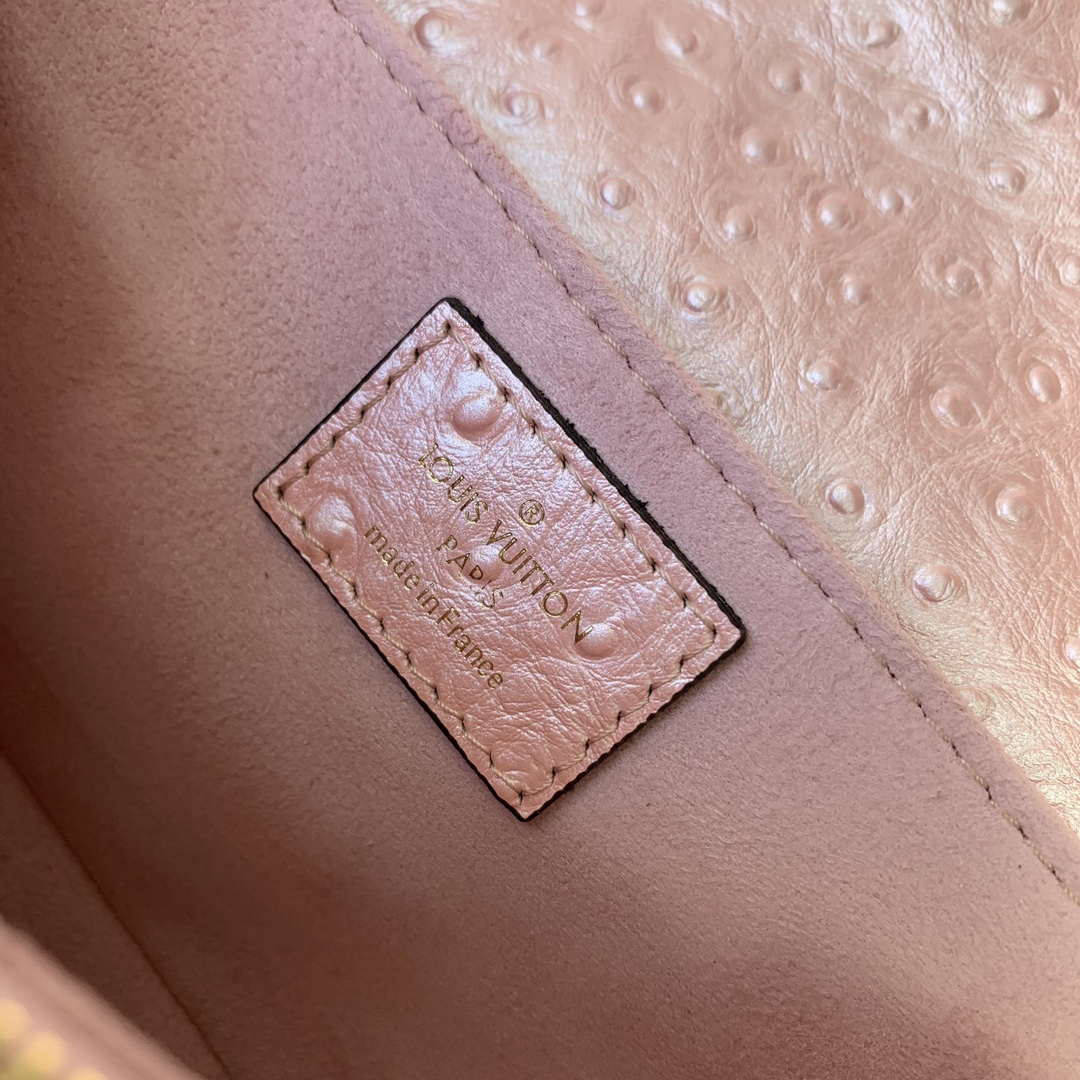LV N85902 Louis Vuitton Pochette M¨¦tis East West Bag Ostrich leather Pink Glaze - Default Title - View 8