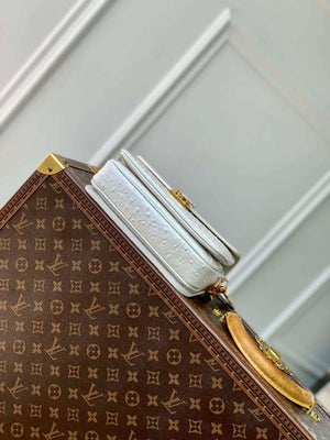 LV N85902 Louis Vuitton Pochette M¨¦tis East West Bag Ostrich leather White Pearl - Default Title - View 4